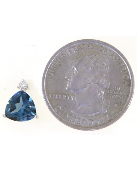 TRIANGLE SHAPE SWISS BLUE TOPAZ DIAMOND STUDS (VE477)