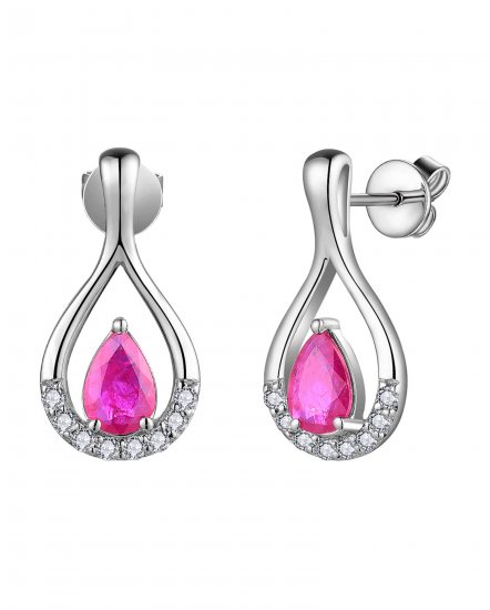PEAR RUBY DIAMOND DANGLING (VE480)