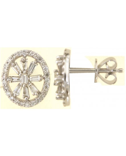 OVAL STYLE BAGUETTE DIAMOND STUDS (VE489)