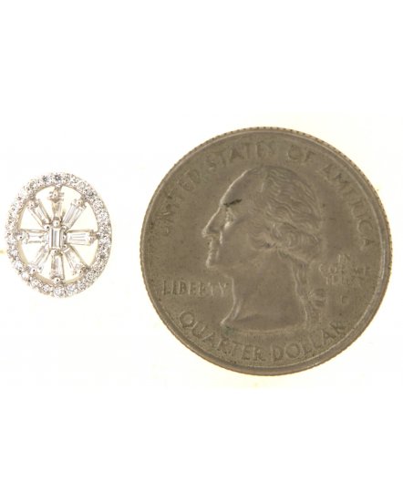 OVAL STYLE BAGUETTE DIAMOND STUDS (VE489)