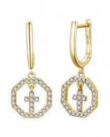 OCTAGON STYLE CROSS DIAMOND DANGLING (VE496)