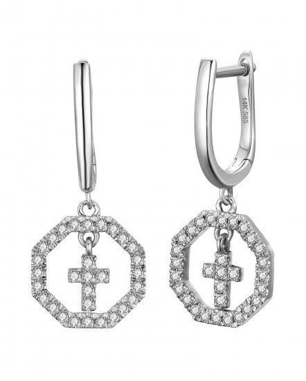 OCTAGON STYLE CROSS DIAMOND DANGLING (VE496)