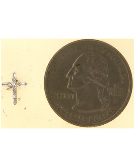 CROSS BAGUETTE DIAMOND STUDS (VE501)