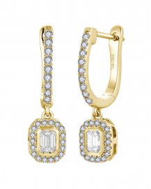 EMERALD CUT DIAMOND DANGLING (VE516)