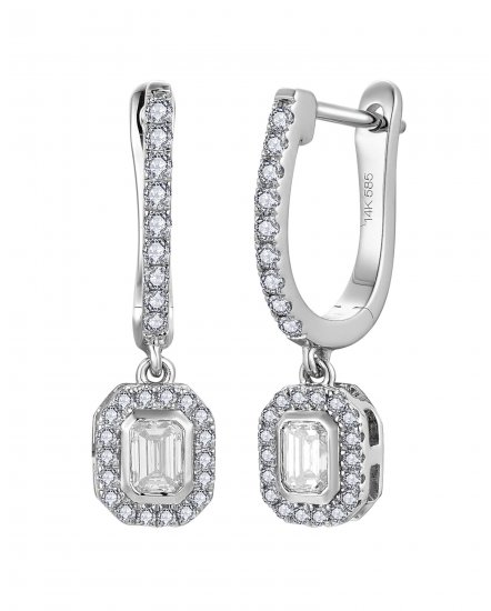 EMERALD CUT DIAMOND DANGLING (VE516)
