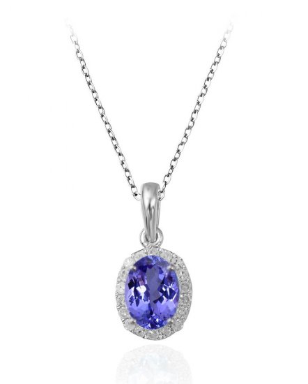 OVAL COLORED STONE DIAMOND PENDANT (VP295)