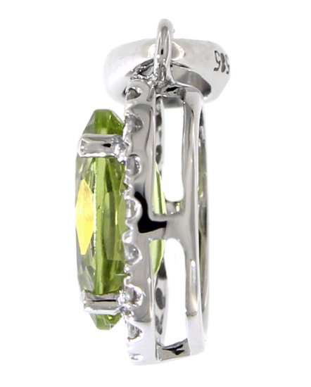 OVAL COLORED STONE DIAMOND PENDANT (VP295)