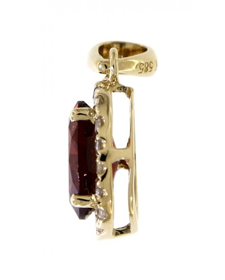 OVAL COLORED STONE DIAMOND PENDANT (VP295)