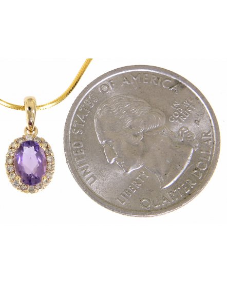 OVAL COLORED STONE DIAMOND PENDANT (VP295)