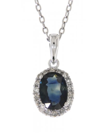 OVAL COLORED STONE DIAMOND PENDANT (VP295)