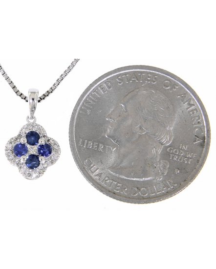 CLOVER STYLE SAPPHIRE DIAMOND PENDANT (VP359)
