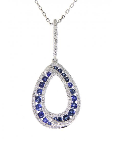 PEAR STYLE SAPPHIRE DIAMOND PENDANT (VP394)