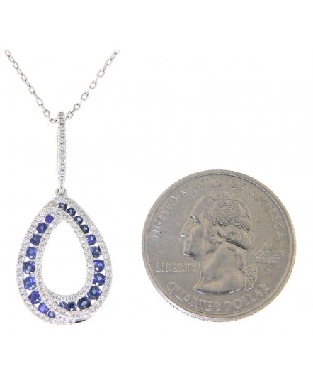 PEAR STYLE SAPPHIRE DIAMOND PENDANT (VP394)