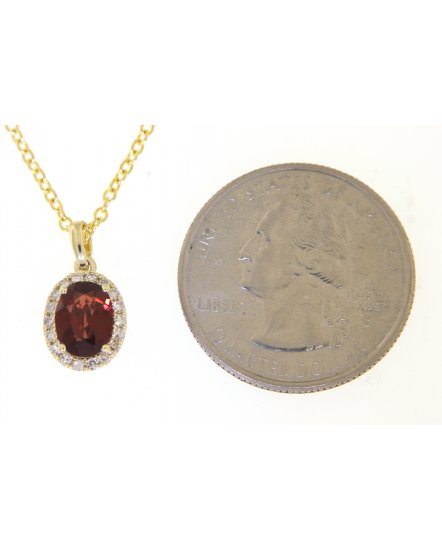 OVAL COLORED STONE DIAMOND PENDANT (VP405)