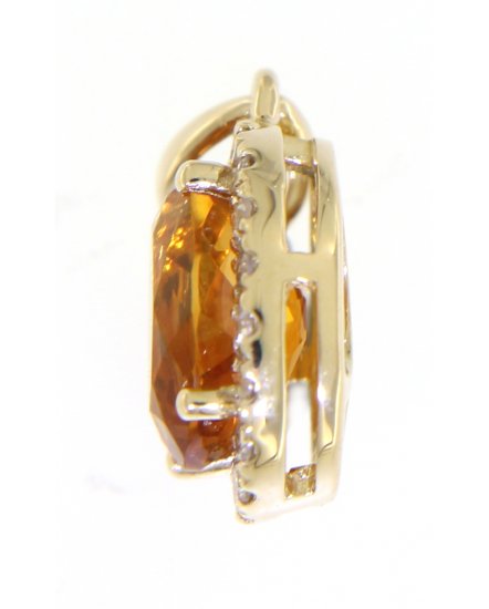 OVAL COLORED STONE DIAMOND PENDANT (VP405)
