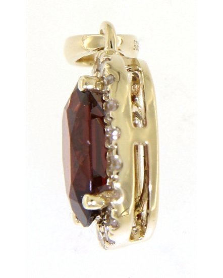 OVAL COLORED STONE DIAMOND PENDANT (VP405)