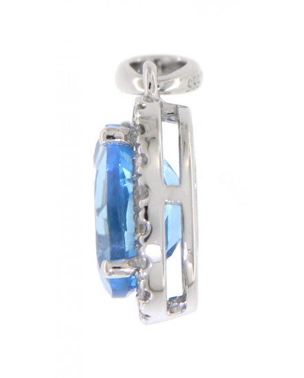 OVAL COLORED STONE DIAMOND PENDANT (VP405)