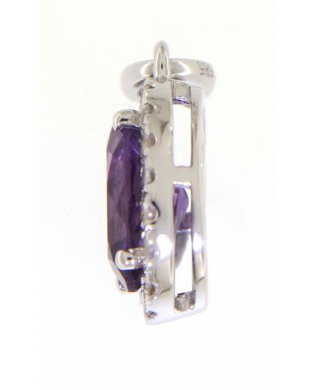 OVAL COLORED STONE DIAMOND PENDANT (VP405)
