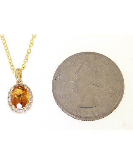 OVAL COLORED STONE DIAMOND PENDANT (VP405)