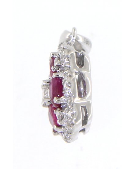 FLORAL STYLE COLORED STONE DIAMOND PENDANT (VP410)