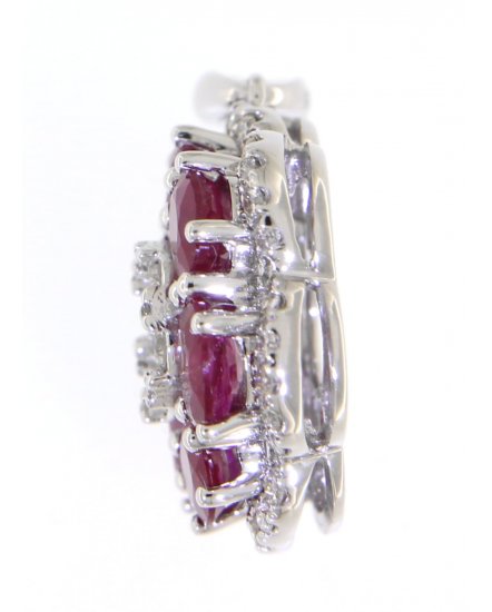 FLORAL STYLE COLORED STONE DIAMOND PENDANT (VP418)