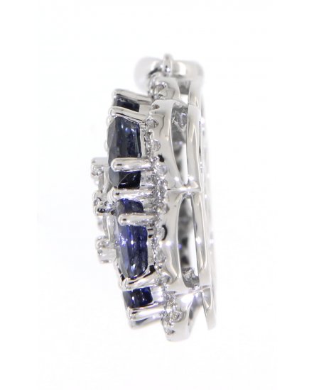 FLORAL STYLE COLORED STONE DIAMOND PENDANT (VP418)