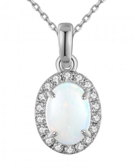 OVAL OPAL DIAMOND PENDANT (VP442)