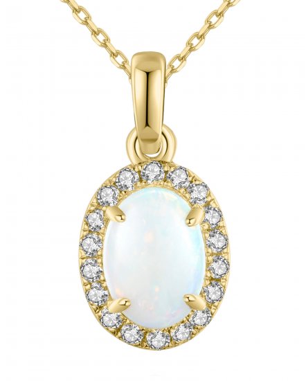 OVAL OPAL DIAMOND PENDANT (VP442)