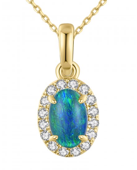 OVAL OPAL DIAMOND PENDANT (VP443)