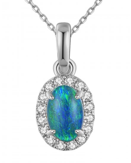OVAL OPAL DIAMOND PENDANT (VP443)