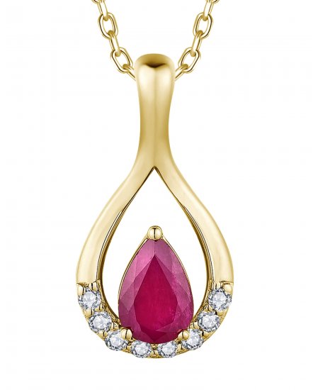 PEAR RUBY DIAMOND PENDANT (VP480)