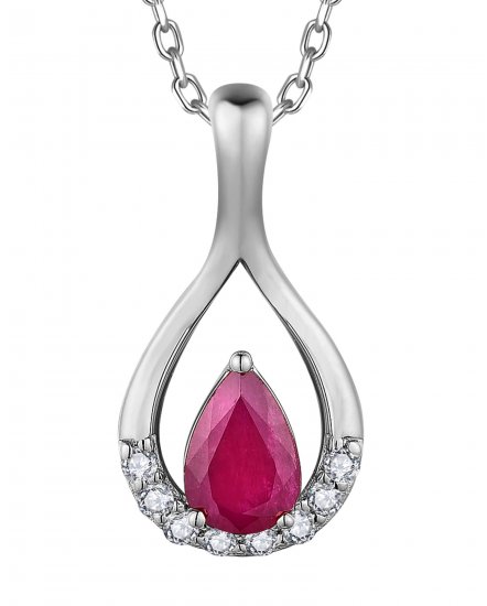 PEAR RUBY DIAMOND PENDANT (VP480)