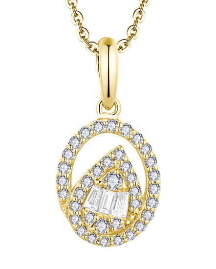 OVAL STYLE BAGUETTE DIAMOND PENDANT (VP487)