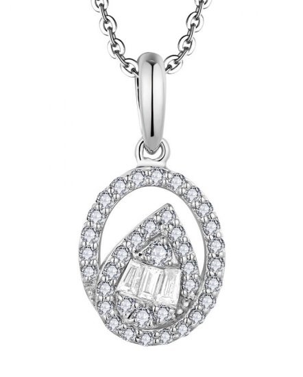 OVAL STYLE BAGUETTE DIAMOND PENDANT (VP487)