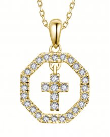 OCTAGON STYLE CROSS DIAMOND PENDANT (VP496)