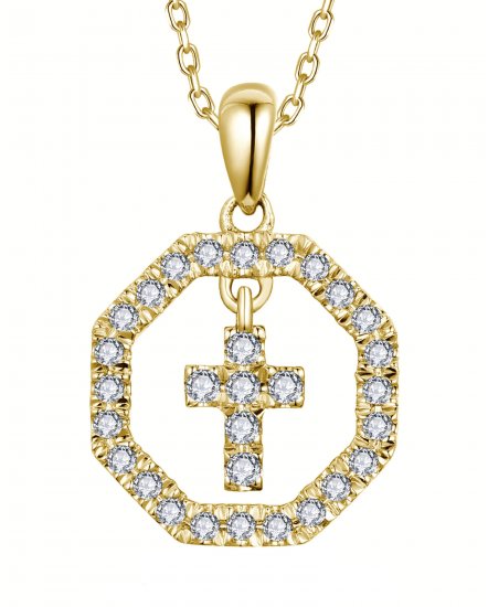 OCTAGON STYLE CROSS DIAMOND PENDANT (VP496)