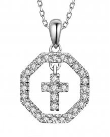 OCTAGON STYLE CROSS DIAMOND PENDANT (VP496)