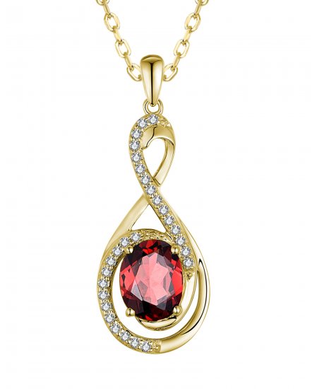 OVAL GARNET DIAMOND PENDANT (VP505)