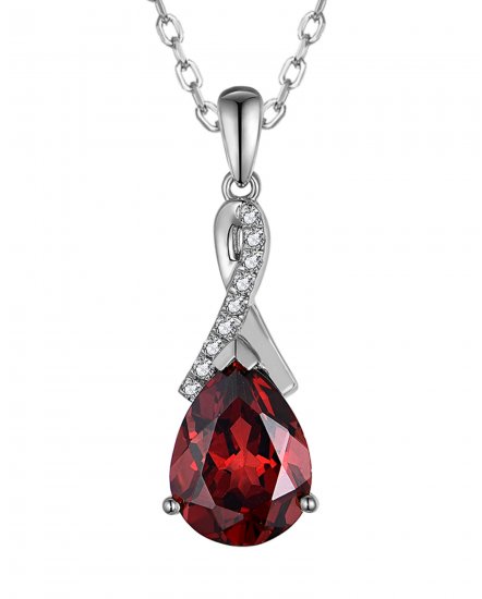 PEAR GARNET DIAMOND PENDANT (VP507)