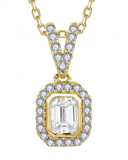 EMERALD CUT DIAMOND PENDANT (VP516)