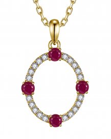 OVAL STYLE RUBY DIAMOND PENDANT (VP521)