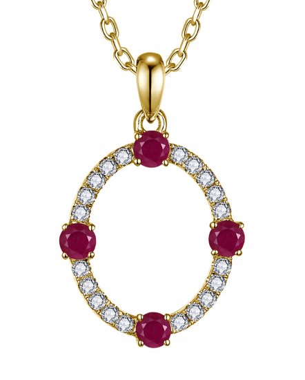 OVAL STYLE RUBY DIAMOND PENDANT (VP521)