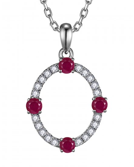 OVAL STYLE RUBY DIAMOND PENDANT (VP521)