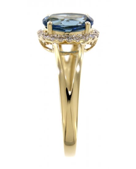 OVAL COLORED STONE DIAMOND RING (VR374)