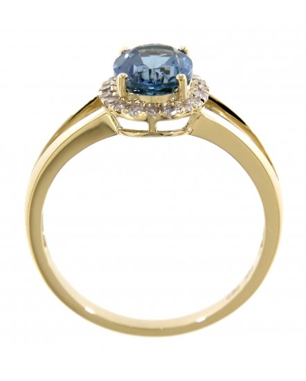 OVAL COLORED STONE DIAMOND RING (VR374)