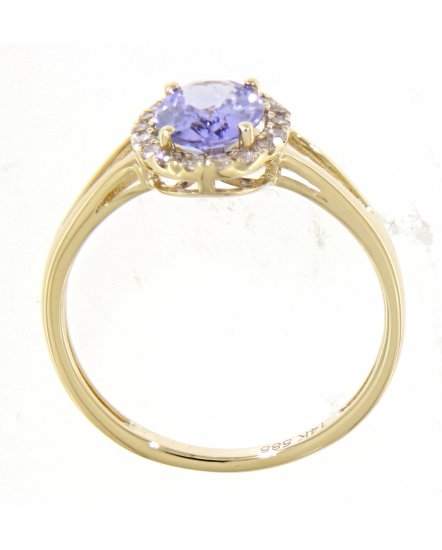OVAL COLORED STONE DIAMOND RING (VR405)