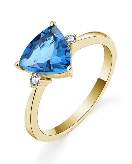 TRIANGLE SWISS BLUE TOPAZ DIAMOND RING (VR477)