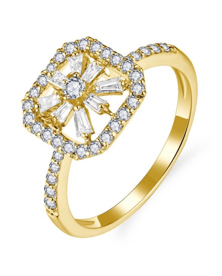 OCTAGON STYLE BAGUETTE DIAMOND RING (VR483)