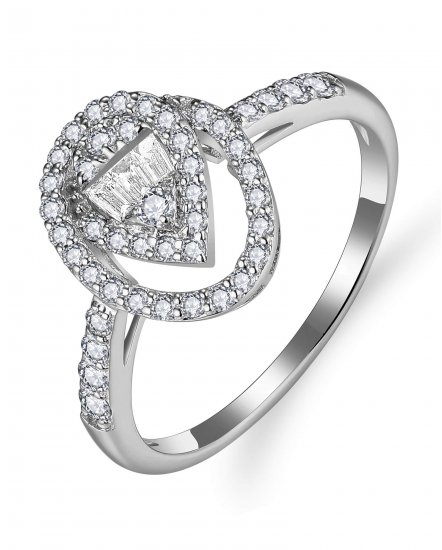 OVAL STYLE BAGUETTE DIAMOND RING (VR487)