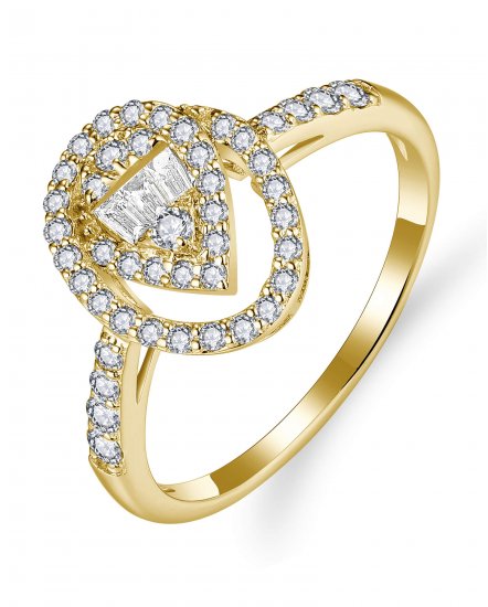 OVAL STYLE BAGUETTE DIAMOND RING (VR487)